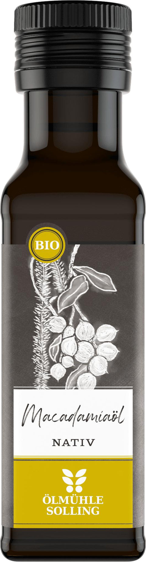 Bio Macadamiaöl 100 ml in Braunglasflasche mit Springdosierer