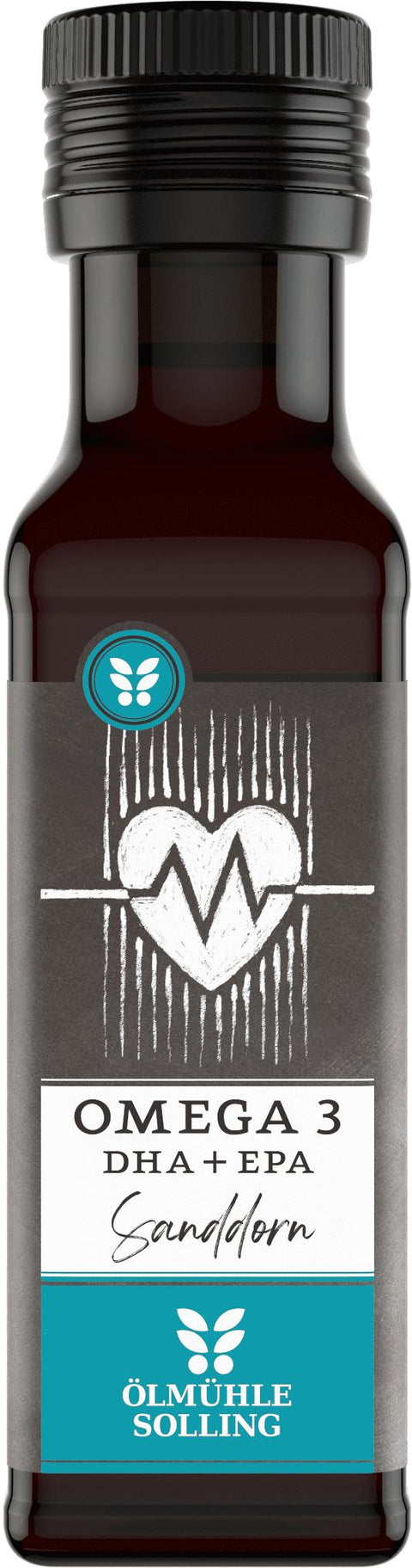 Omega 3 DHA und EPA Öl mit Sanddorn und Algenöl in 100 ml UV-geschützter Flasche