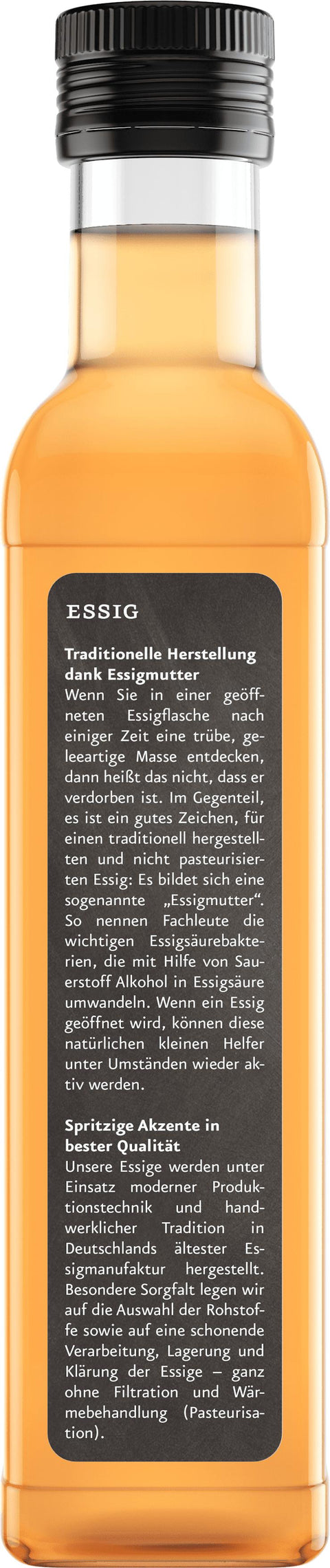 Bio Apfelessig 250 ml naturtrüb Ölmühle Solling Info Essigherstellung