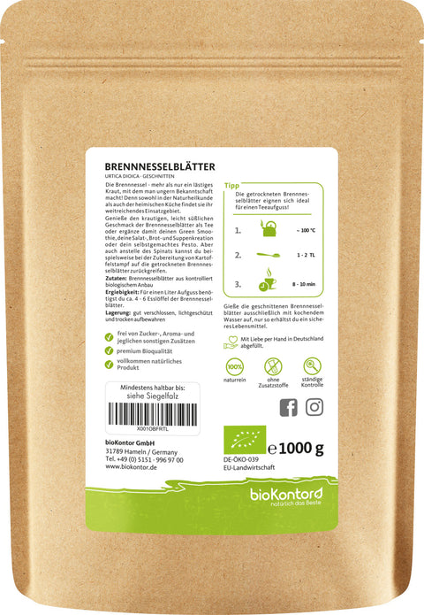 Brennnesselblättertee Verzehrempfehlung 1000 g