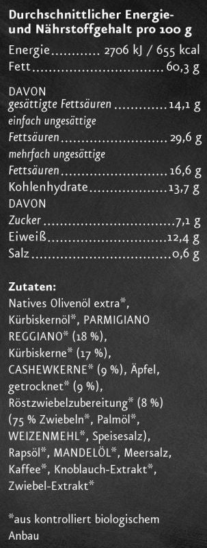 Cashew Kürbiskernpesto Nährwertangaben
