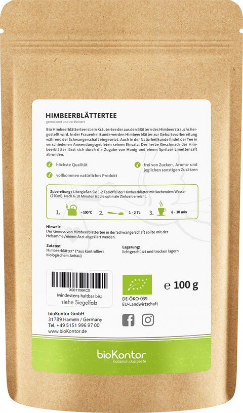 Himbeerblaettertee bio  100g Verzehrempfehlung