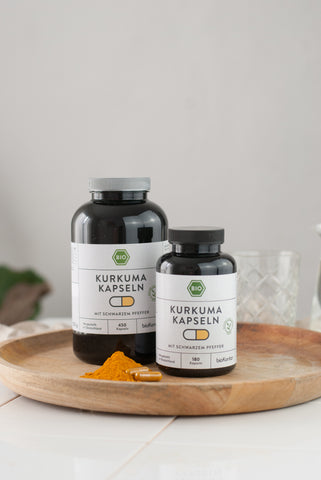 Bio Kurkuma Kapseln mit schwarzem Pfeffer - vegan