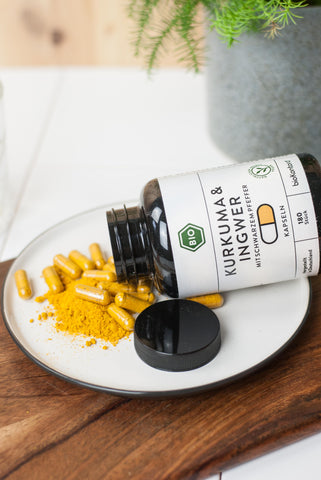 BIO Kurkuma, Ingwer, schwarzer Pfeffer Kapseln - vegan