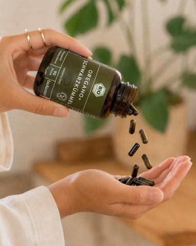 Oregano und Schwarzkümmelöl Kapseln BIO - vegan