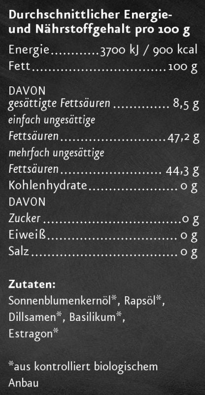 Würziges Salatöl Ölmühle Solling Nährwerte