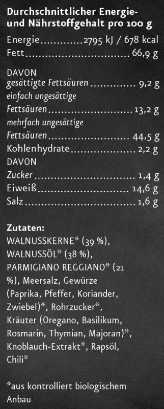 Bio Walnusspesto Nährwerte