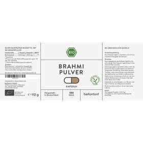 Bio Brahmi Kapseln mit Brahmipulver, 112 g, vegane Kapseln