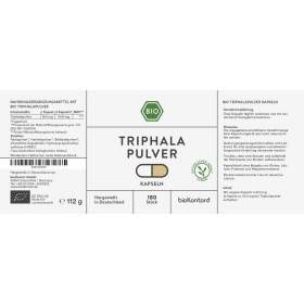 Bio Triphala Kapseln 180 Stück von biokontor Verzehrempfehlung Zutaten