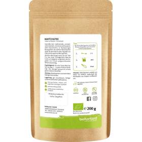 Bio Matcha Pulver 200 g, Japanischer Matchatee aus kontrolliert biologischem Anbau - perfekt für Matcha-Latte, Verzehrempfehlung