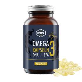 Omega 3 Kapseln aus Algenöl DHA und EPA mit 90 veganen Kapseln ohne Gelatine oder Carrageen
