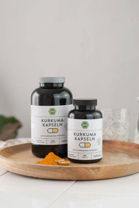 Bio Kurkuma Kapseln mit Pfeffer
