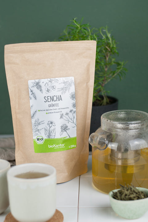 Bio Sencha Grüntee zur Teezubereitung
