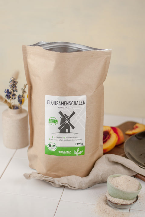 Indische Flohsamenschalen – gemahlen oder ganze bio Flohsamenschalen kaufen? - bioKontor