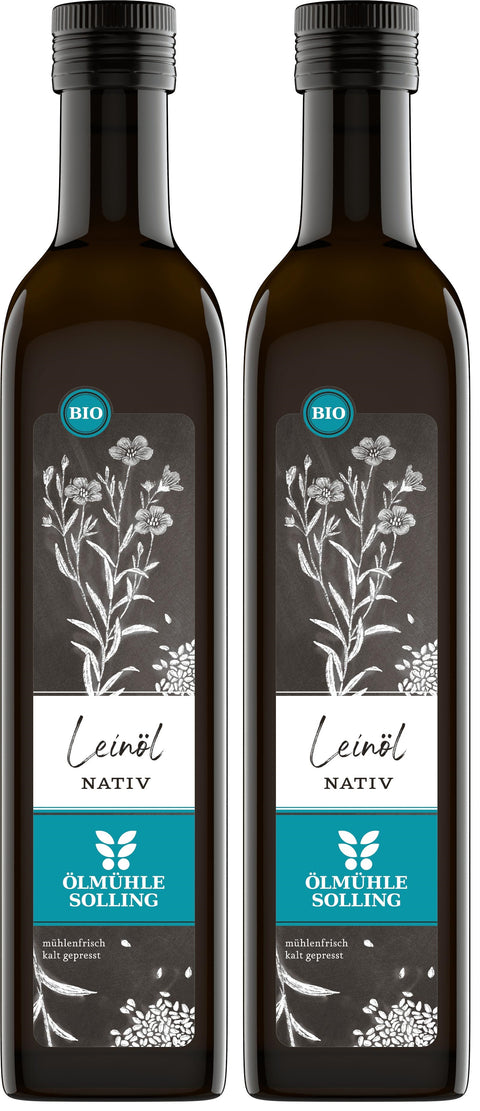 Bio Leinöl 2x 500 ml von der Ölmühle Solling