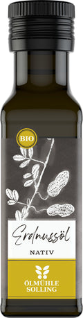 Bio Erdnussöl 100 ml nativ in Braunglasflasche mit Springdosierer