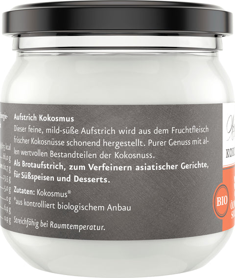 Kokosmus bio Ölmühle Solling 120 g in Schraubglas Info zu Zubereitung