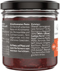 Bio Kirschtomaten Pesto Etikett mit Beschreibung