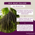 Informationen zur Herkunft des Acai-Pulvers von bioKontor