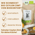 Geschmack des gemahlenen bio Ceylon Zimts von bioKontor