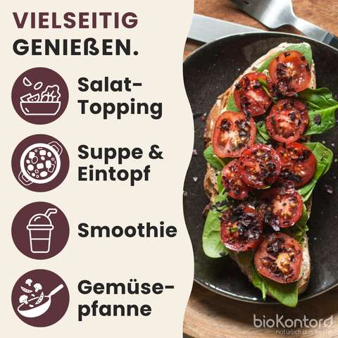 Zubereitungsvorschläge der bio Dulseflocken von bioKontor