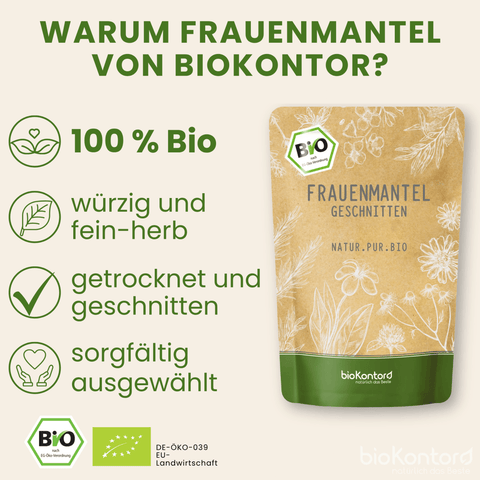 Produkteigenschaften des bio Frauenmanteltees von bioKontor