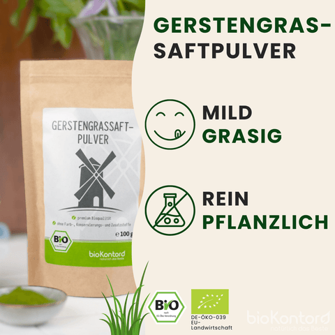 Geschmack des bio Gerstengrassaftpulvers von bioKontor