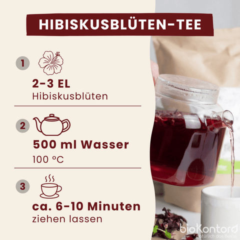 Teerezept für die bio Hibiskusblüten von bioKontor