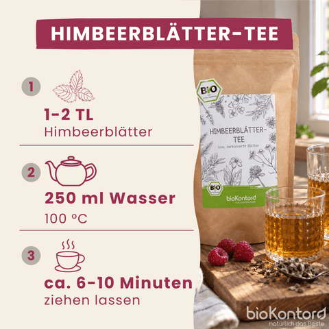 Rezept für bio Himbeerblätter-Tee von bioKontor