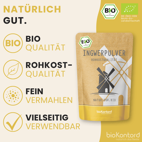 Produktinformationen über das bio Ingwerpulver von bioKontor