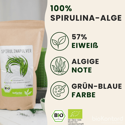 Eigenschaften und Geschmack des bio Spirulinapulvers von bioKontor