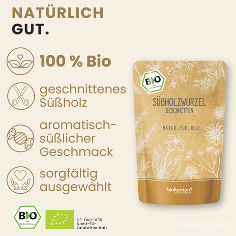 Produkteigenschaften der geschnittenen Süßholzwurzel von bioKontor
