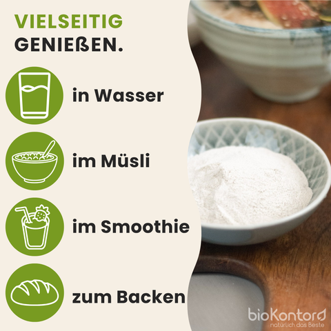 Anwendungsmöglichkeiten der gemahlenen Flohsamenschalen von bioKontor