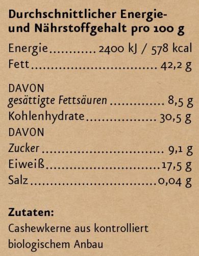 Cashewkerne BIO 330 g - Ölmühle Solling
