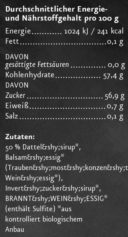 Dattelessigcreme Nährwerte