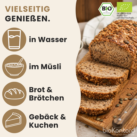 Anwendungsvorschläge für die bio Flohsamen von bioKontor