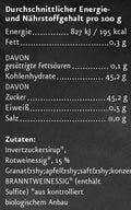 Nährwertangaben bio Granatapfelkern Essigcreme der Ölmühle Solling