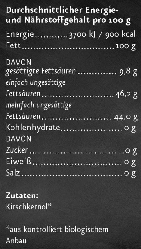 Kirschkernöl Nährwerte