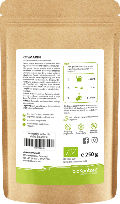 Rosmarin geschnitten bio Rosmarintee Anwendung 250 g