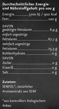 Bio Senföl nativ Nährwerte