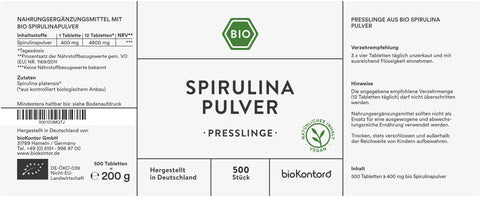 Bio Spirulina Presslinge 500 Stück