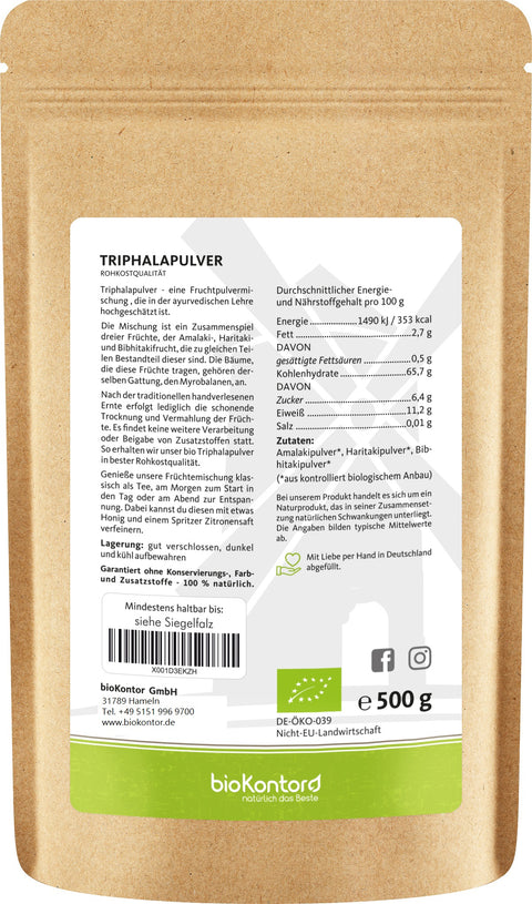 Triphalapulver-bio-Rohkost-500gVerzehrempfehlung