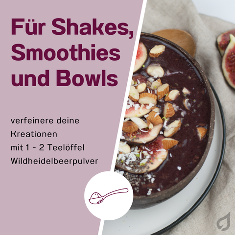 Smoothiebowl mit Wildheidelbeerpulver Verzehrempfehlung