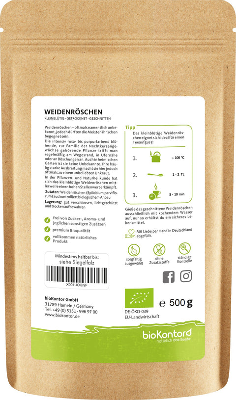 Weidenröschen kleinblütig bio 500 g Tee Zubereitung