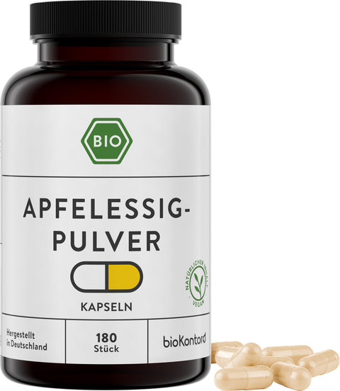 Bio Apfelessig Pulver Kapseln - vegan - bioKontor