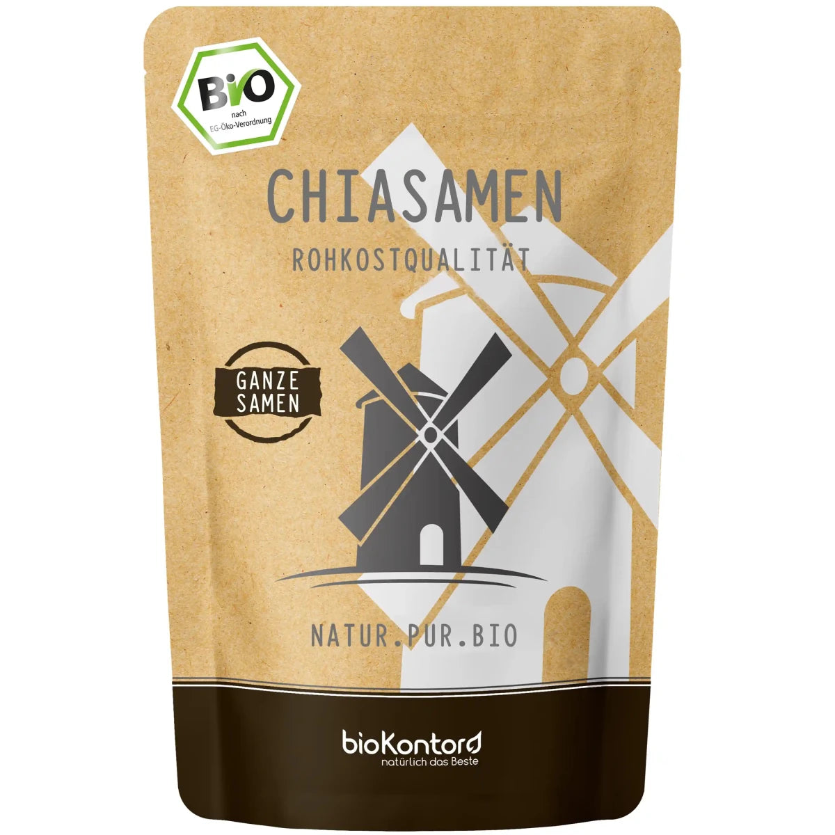 bio Chiasamen ganz in Rohkostqualität von biokontor - Produktverpackung Vorderseite