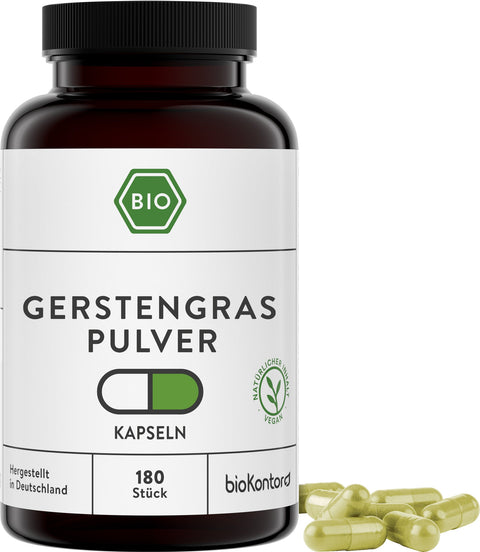 Bio Gerstengras Kapseln - vegan - bioKontor