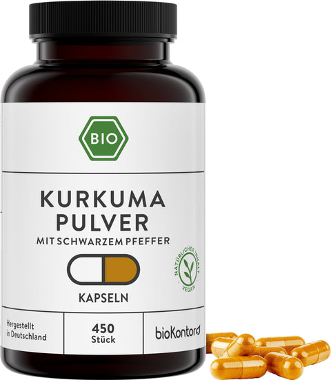 Bio Kurkuma Kapseln mit schwarzem Pfeffer - vegan - bioKontor