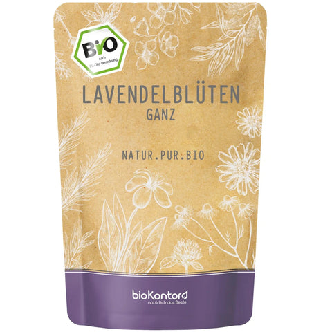 bio Lavendelbläüten getrocknet und ganz von biokontor - Produktverpackung Vorderseite