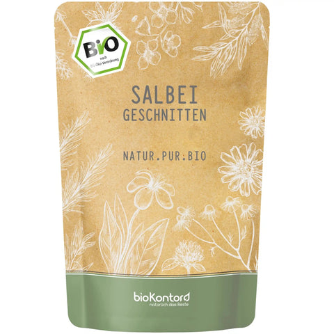 bio Salbei geschnitten und getrocknet von biokontor – Produktverpackung Vorderseite
